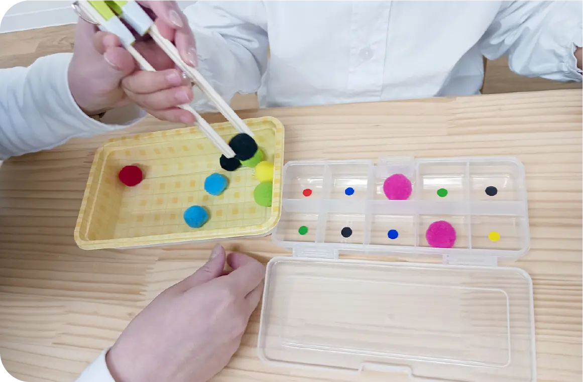 自然体で療育を受けるなかで、自分自身でできることを少しずつ増やします。